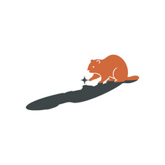 Groundhog day shadow icon with groundhog silhouette and circular shadow vector illustration