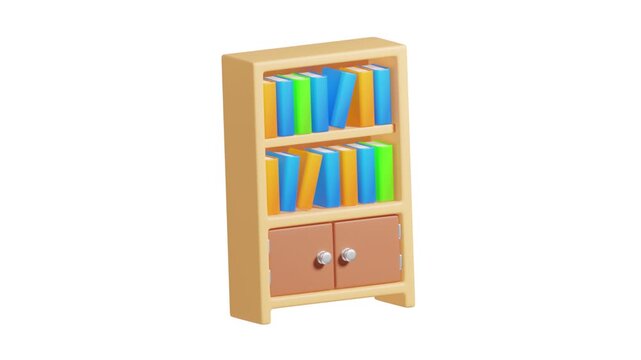 3D Back to School Book Shelf Animation | Alpha Loop