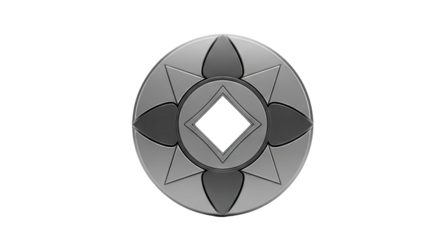 3D Geometric Emblem on transparent background - Powered by Adobe