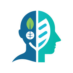 Human Face Half Organic Half Biotech Concept