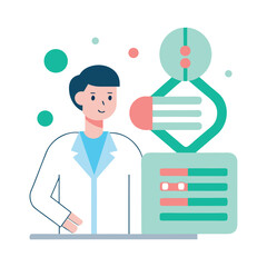 Digital Doctor Ai Analyzing Human Genome With Biotech Tools