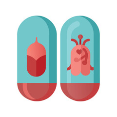 Artificial Organs Displayed Inside Transparent Biotech Chamber