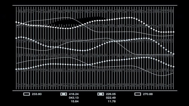Curved Data Analysis with Fluctuating Trends and Numerical Values on transparent Background