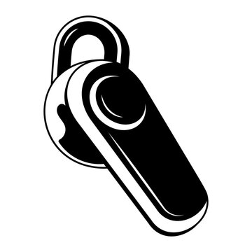 A doodle style illustration depicting a bluetooth earpiece