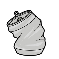 Crushed Aluminum Can for Recycle Day