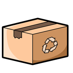 Recycling Cardboard Box Illustration