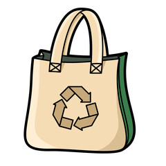 Eco-Friendly Reusable Shopping Bag with Recycling Symbol