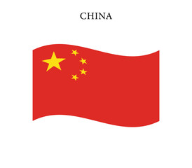 China flag waving national symbol
