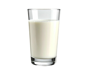 Clear glass filled with opaque white liquid, set against a black background