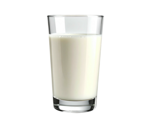 Clear glass filled with opaque white liquid, set against a black background