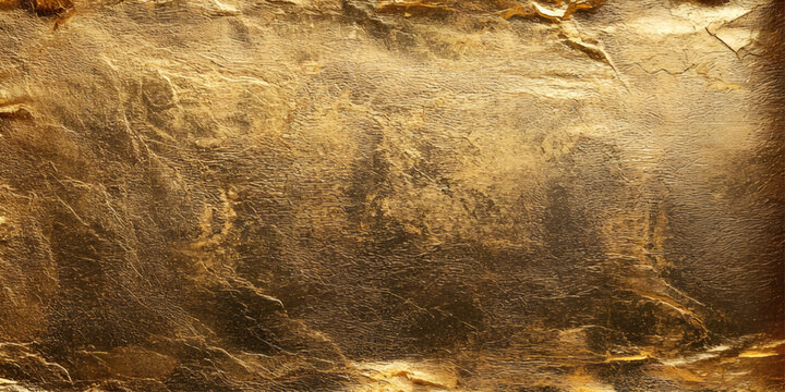 Abstract gold texture background with laser-etched rock wall, golden color, top view, close-up
