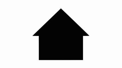 Black silhouette of a simple house icon.