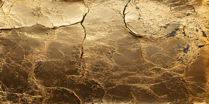 Abstract Golden Paint Background Texture Grunge Concrete Cement Stone Texture Wallpaper Surface Backdrop Blank Brush Stroke Splash Loft Constraction Real Estate Template Wall