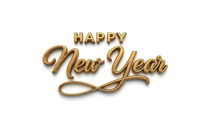 happy new year gold text greeting