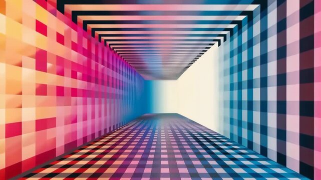Abstract plaid pattern tunnel vj loop