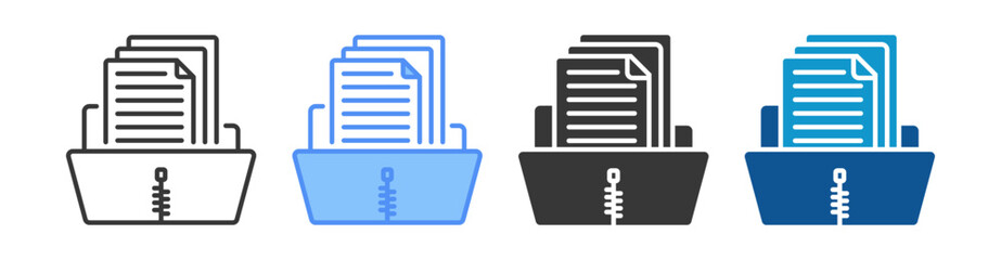 Compression Icon Set Multiple Style Collection © Jackcuan