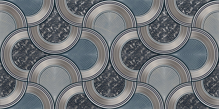 seamless pattern with abstract flowers 3d wall tiles geometric digital printing for ceramic tiles design.