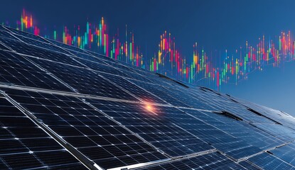 Increase in electricity prices on the world market. Green energy in full development.Investment finance chart,stock market business and exchange financial growth graph