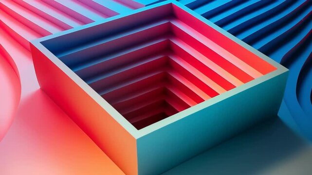 Abstract geometric animation of nested squares