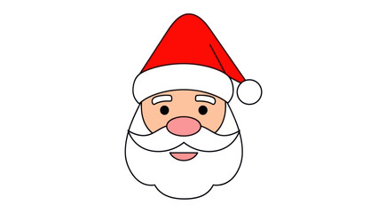 Cartoon Santa Claus Face Illustration 4.