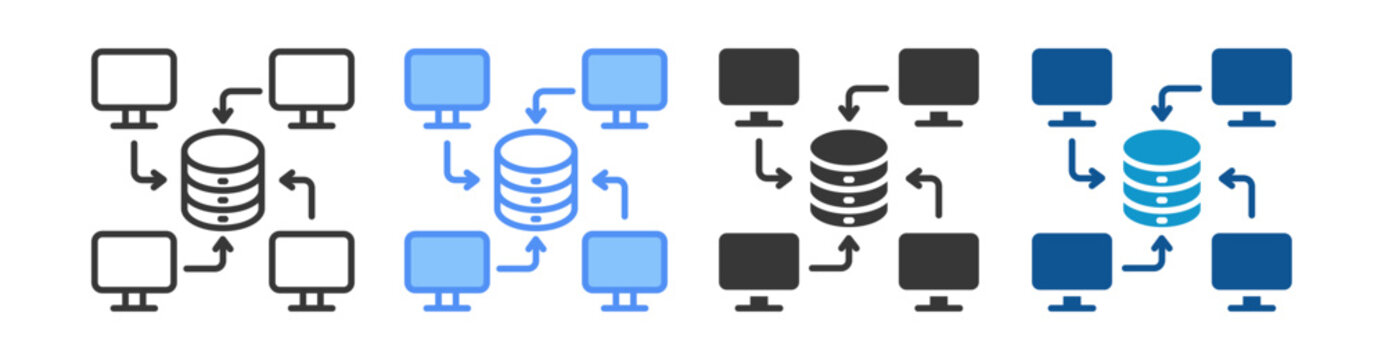 Aggregate Icon Set Multiple Style Collection