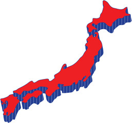 geographical map of Japan