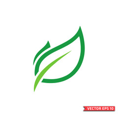 Minimalist Green Leaf Logo with Elegant Curved Lines for Eco Concept