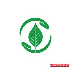 Green Leaf Inside Circular Arrows Logo for Eco-Friendly Sustainability