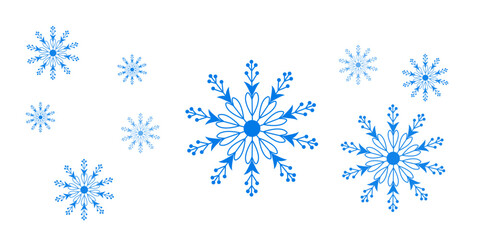 set of snowflakes