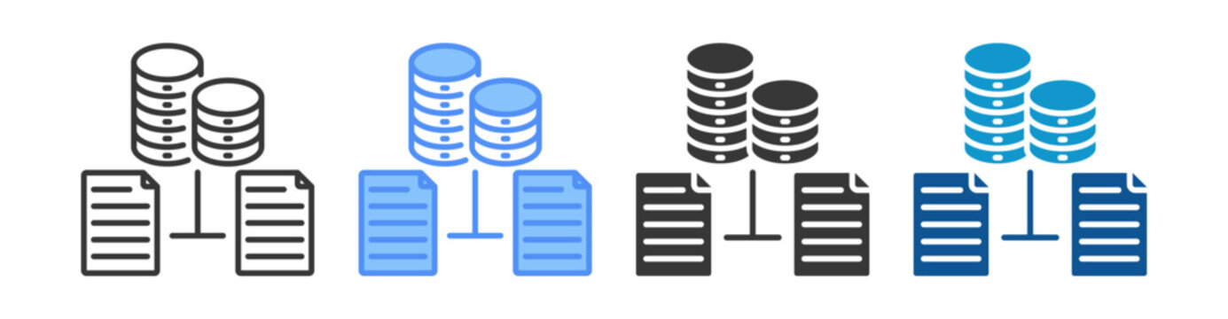 Data Modelling Icon Set Multiple Style Collection