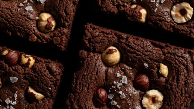 Delicious Chocolate Hazelnut Brownies with Sea Salt.