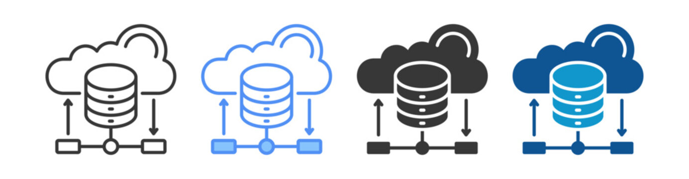 Database Server Icon Set Multiple Style Collection