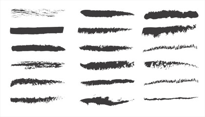 Brush stroke set isolated on white background