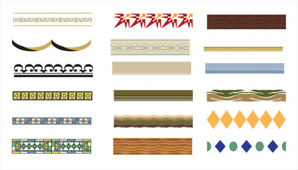 Pattern collection isolated on white background