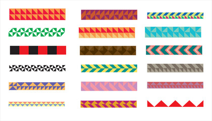 Pattern collection isolated on white background