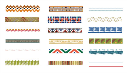 Pattern collection isolated on white background