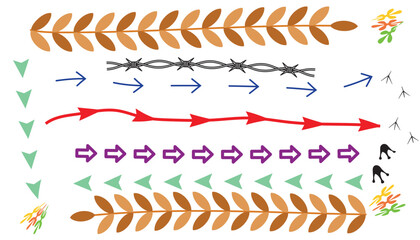 Various arrows designs isolated on white background