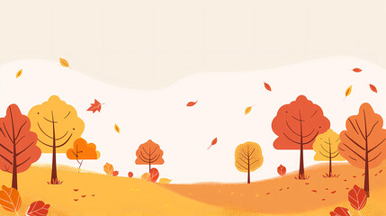 Obraz premium Autumnal Landscape Illustration