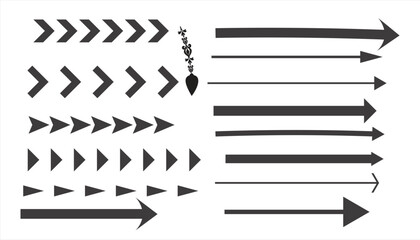 Various arrows designs isolated on white background