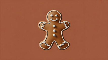 merry christmas gingerbread cookies isolated on red background