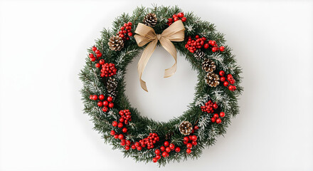 christmas wreath isolated on white background

