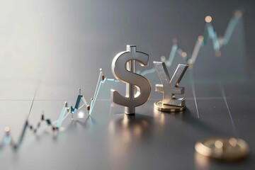 Money and currency finance growth in the global market trading