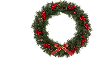 christmas wreath isolated on white background
