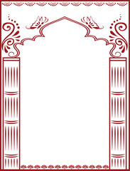  Wedding invitation card with Traditional border design.