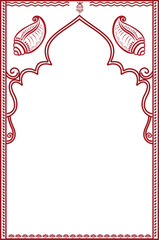  Wedding invitation card with Traditional border design.