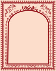  Wedding invitation card with Traditional border design.