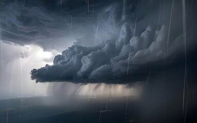 a dramatic photograph of a powerful thunder storm