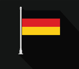 German flag on pole flat vector