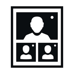 An online conference icon showing the profiles of video call participants