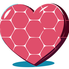 Obraz premium Pink Heart Shaped Soccer Ball Illustration